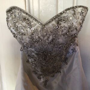 Simone Carvalli Ivory Satin Gown